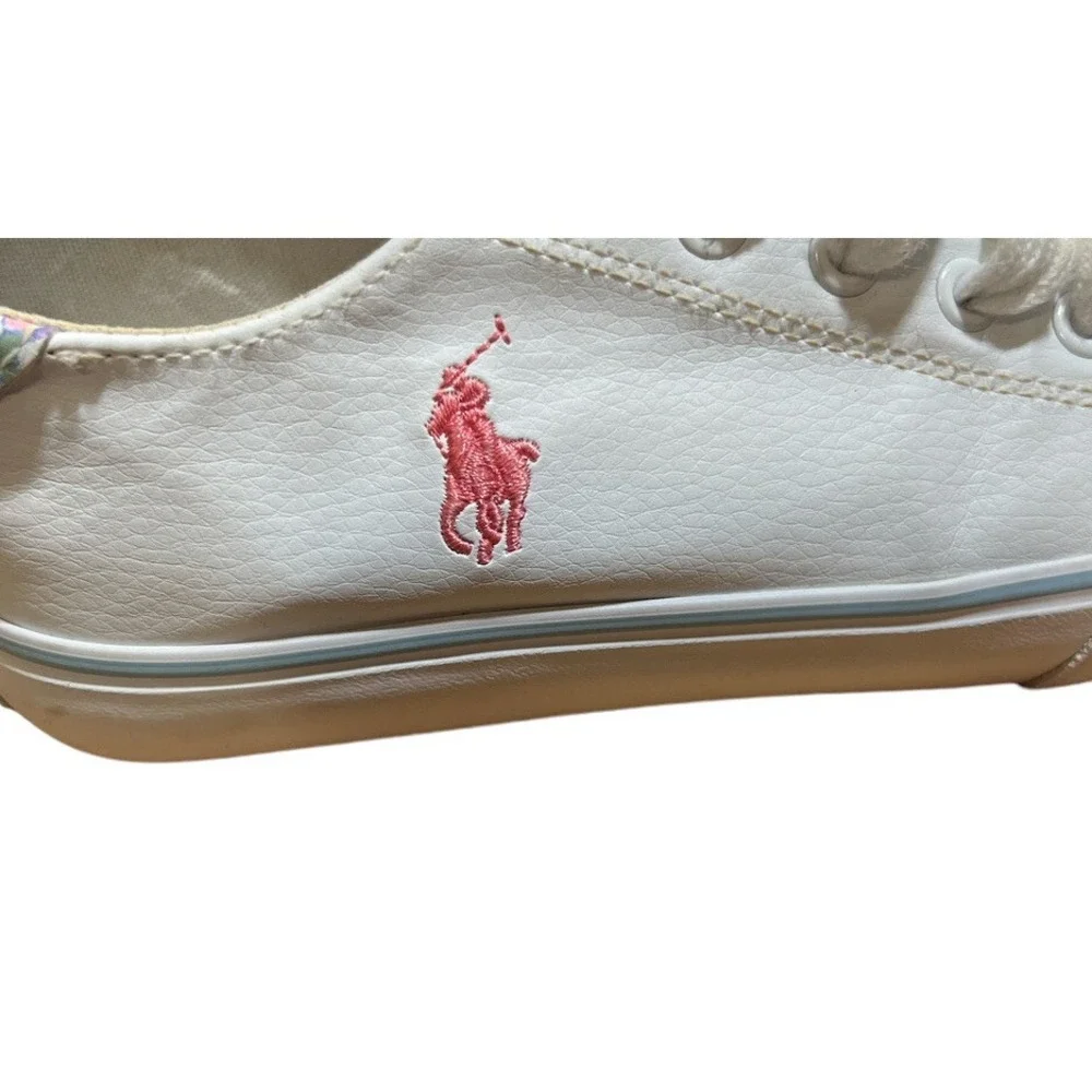 Ralph Lauren Polo Girls Sneakers White And Floral Size 13 Shoes‎